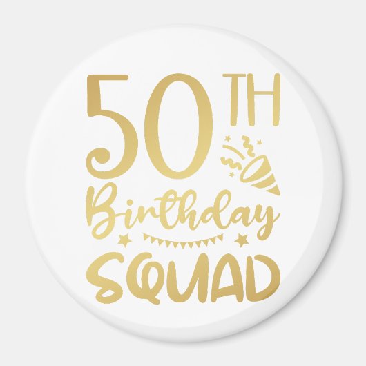 50. Geburtstag Squad 50 Party Crew Circle Magnet (Vorne)