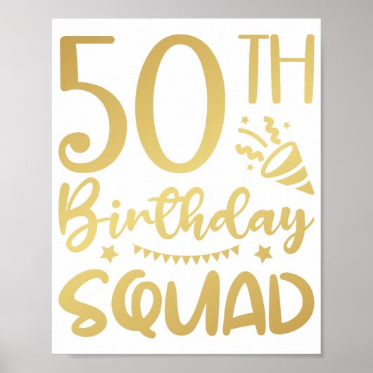 50. Geburtstag Squad 50 Party Crew Poster (Vorne)