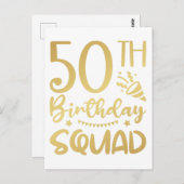 50. Geburtstag Squad 50 Party Crew Postkarte (Vorne/Hinten)