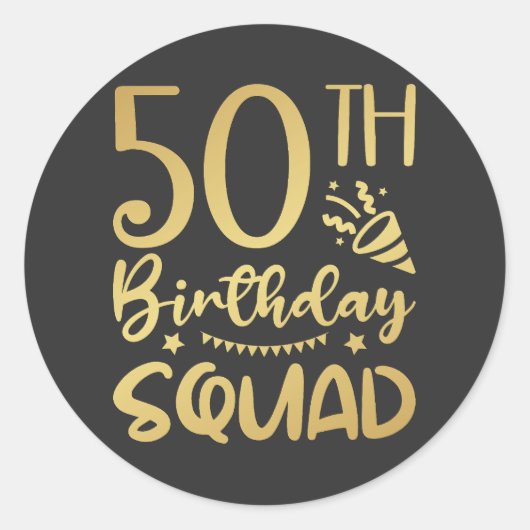 50. Geburtstag Squad 50 Party Crew Runder Aufkleber (Vorderseite)