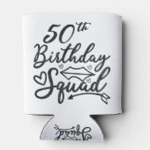50. Geburtstag Squad Party Geburtstagssilber Dosenkühler (Rückseite)