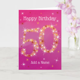 50. Geburtstag - Startnummer - Rosa - Alter 50 Karte