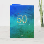50. Geburtstag - Startnummern - Blau grün - Alter Karte (Rückseite)
