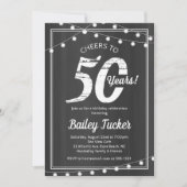 50. Geburtstag Streichlichter auf Chalkboard Einladung (Vorderseite)