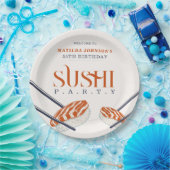 50. Geburtstag Sushi Party Simple Retro Pappteller (Party)