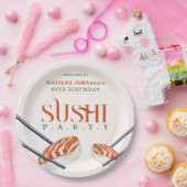 50. Geburtstag Sushi Party Simple Retro Pappteller (Party)