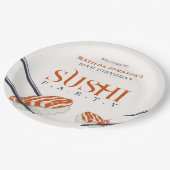 50. Geburtstag Sushi Party Simple Retro Pappteller (Schrägansicht)