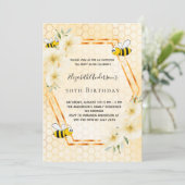 50. Geburtstag Tee Party Honigwabenbäume Einladung (Stehend Vorderseite)