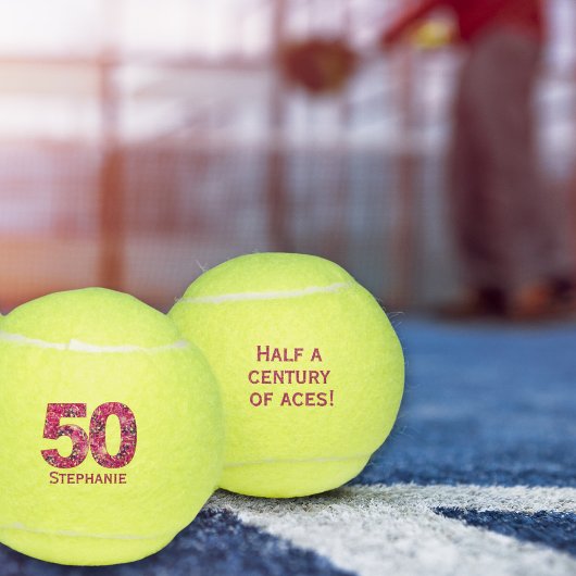 50. Geburtstag Tennisball pink Zahl 50 Jahre Gesch Tennisbälle