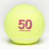 50. Geburtstag Tennisball pink Zahl 50 Jahre Gesch Tennisbälle (Vorderseite)