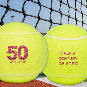 50. Geburtstag Tennisball rosa Nummer 50 Jahr Gesc Tennisbälle