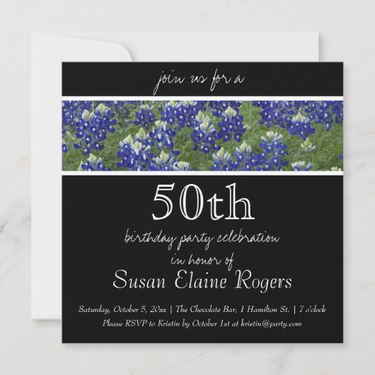 50. Geburtstag Texas Bluebonnets Bluebonnets Einladung