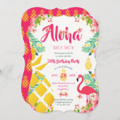 50. Geburtstag Tropisch Hawaiian lädt Ananas ein Einladung (Vorne/Hinten)