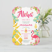 50. Geburtstag Tropisch Hawaiian lädt Ananas ein Einladung (Stehend Vorderseite)