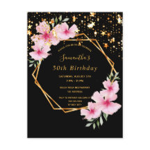 50. Geburtstag tropische schwarze goldene Sterne E