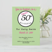 50. Geburtstag tropisches Thema Einladung (Stehend Vorderseite)