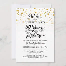50. Geburtstag Überraschung Party Retro Gold Confe Einladung