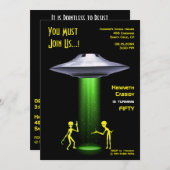 50. Geburtstag 👽 UFO Alien Entführung Party Einladung (Vorne/Hinten)