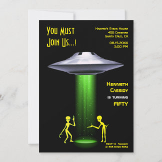 50. Geburtstag 👽 UFO Alien Entführung Party Einladung