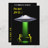 50. Geburtstag 👽 UFO Alien Entführung Party Einladung (Vorne/Hinten)