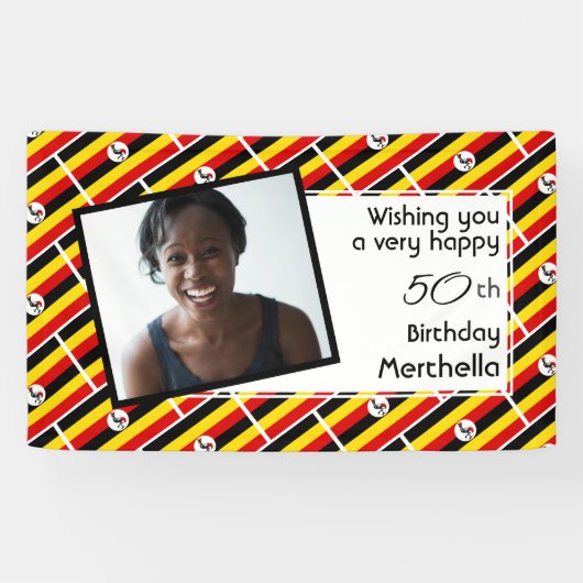 50. Geburtstag UGANDA FLAG Custom Foto Banner (Horizontal)