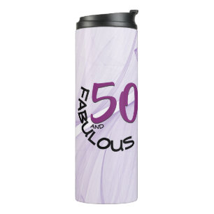 50. Geburtstag und fantastisch, lila und schwarze Thermosbecher