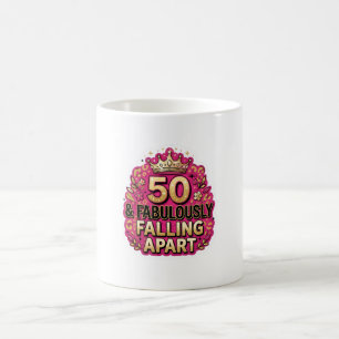 50. Geburtstag und prächtig auseinanderfallend Kaffeetasse