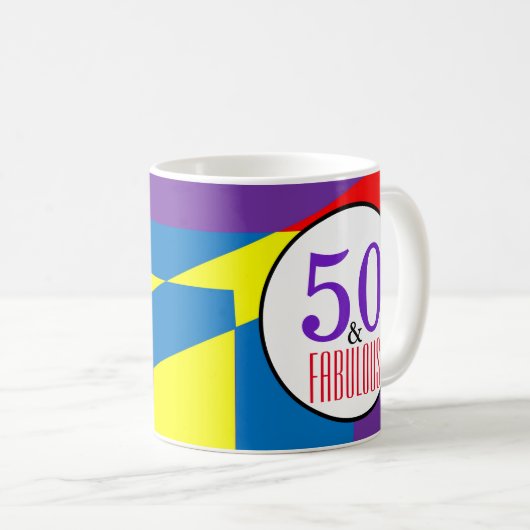 50. Geburtstag und vorzüglich Kaffeetasse (VorderseiteRechts)