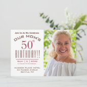 50. Geburtstag unserer MAMA - Foto Party Einladung (Stehend Vorderseite)