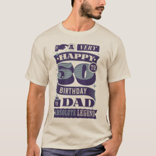 50. Geburtstag Vater Retro Hipster Typografie Lege T-Shirt