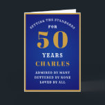50. Geburtstag Vater Son Granddad 50 von allen gel Karte<br><div class="desc">Passen Sie den Text einfach an die Vorderseite und das Innere dieser Geburtstagskarte an,  indem Sie die Vorlage verwenden. Teil des Standardprogramms für Grußkarten.</div>