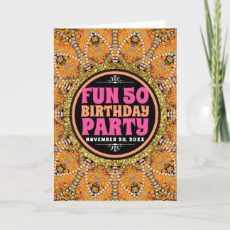 50. Geburtstag Vibrante Östliche Energie-Party Einladung
