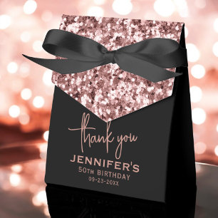 50. Geburtstag Vielen Dank Rose Gold Glitzer Scrip Geschenkschachtel