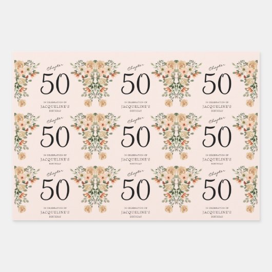 50. Geburtstag Vintag Geschenkpapier Set (Vorderseite 3)