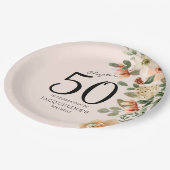 50. Geburtstag Vintag Pappteller (Schrägansicht)