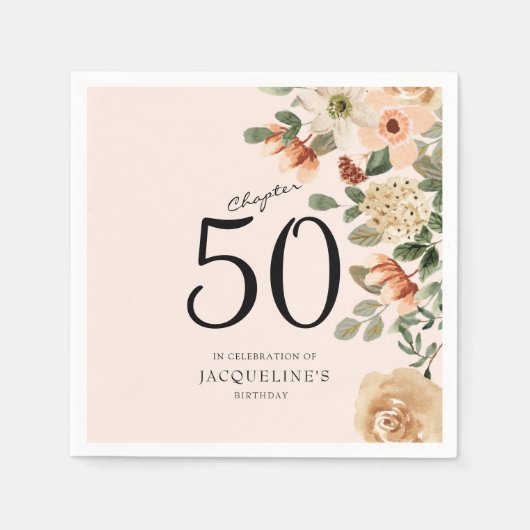 50. Geburtstag Vintag Serviette (Vorderseite)