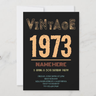 50. Geburtstag Vintage 1973 Geburtstagsfeier Einladung
