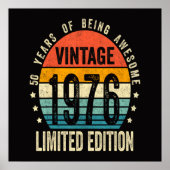 50. Geburtstag Vintage 1976 limitierte Auflage Poster (Vorne)