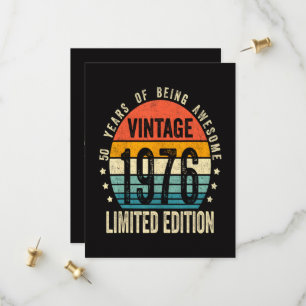 50. Geburtstag Vintage 1976 limitierte Auflage Save The Date