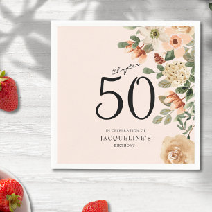 50. Geburtstag Vintage Blumen Serviette