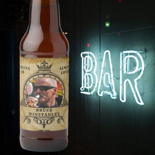 50. Geburtstag Vintage Fotovorlage Bierflaschenetikett