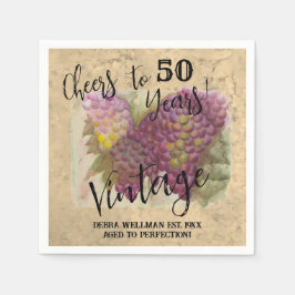 50. Geburtstag Vintage Wasserfarbe Thema Serviette