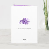 50. Geburtstag violette Blume Karte (Rückseite)
