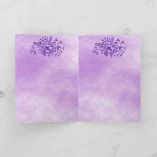 50. Geburtstag violette Blume Karte (Innenseite)