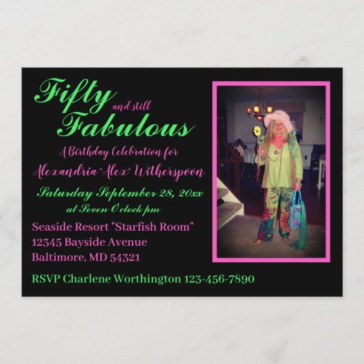 50. Geburtstag voller Spaß Einladung (Vorderseite)