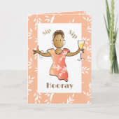 50. Geburtstag Weiblicher Cartoon Ethnisches Spric Karte (Vorderseite)