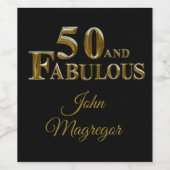 50. Geburtstag Weinetikett (Einzelnes Label)