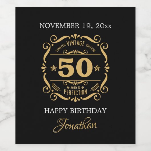 50. Geburtstag Weinetiketten Weinetikett (Einzelnes Label)