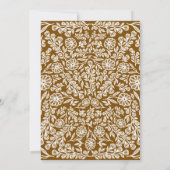 50. Geburtstag Weiß & Braun Botanisches Flor Einladung (Rückseite)