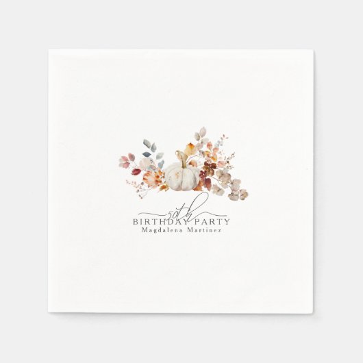 50. Geburtstag Weißpumpenfallen Blume Custom Serviette (Vorderseite)